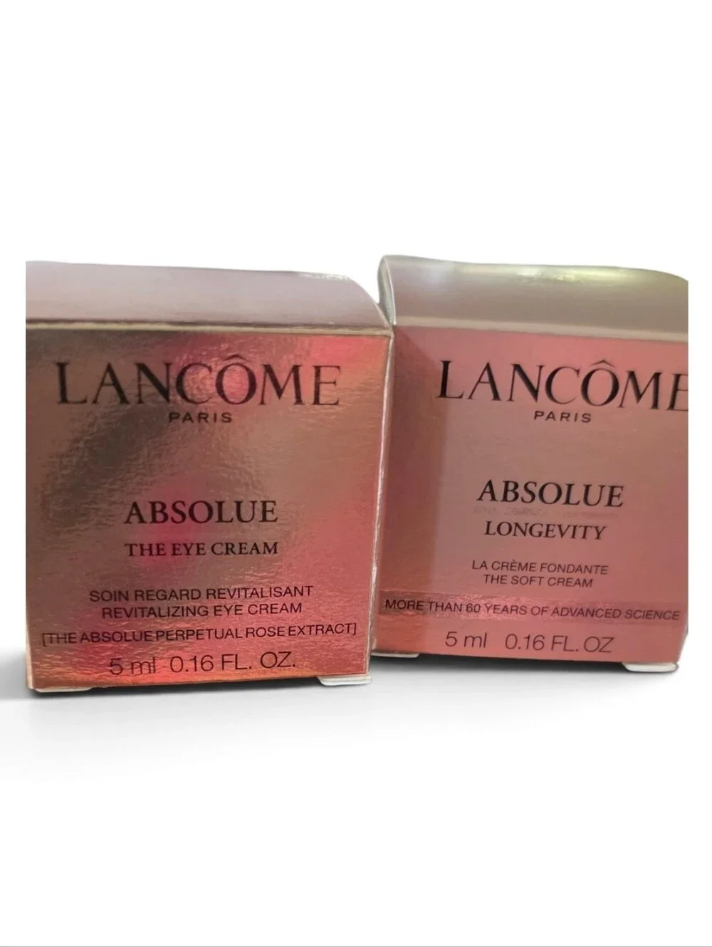 Lancome Red Clear Cosmetic Travel Bag, Lipstick, Liner, Eye Cream, Face Cream
